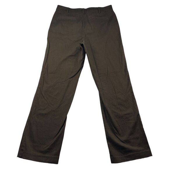 Dressbarn Chino Pants Womens size 10 Brown Flat Front Business Career Stretch - Picture 2 of 7